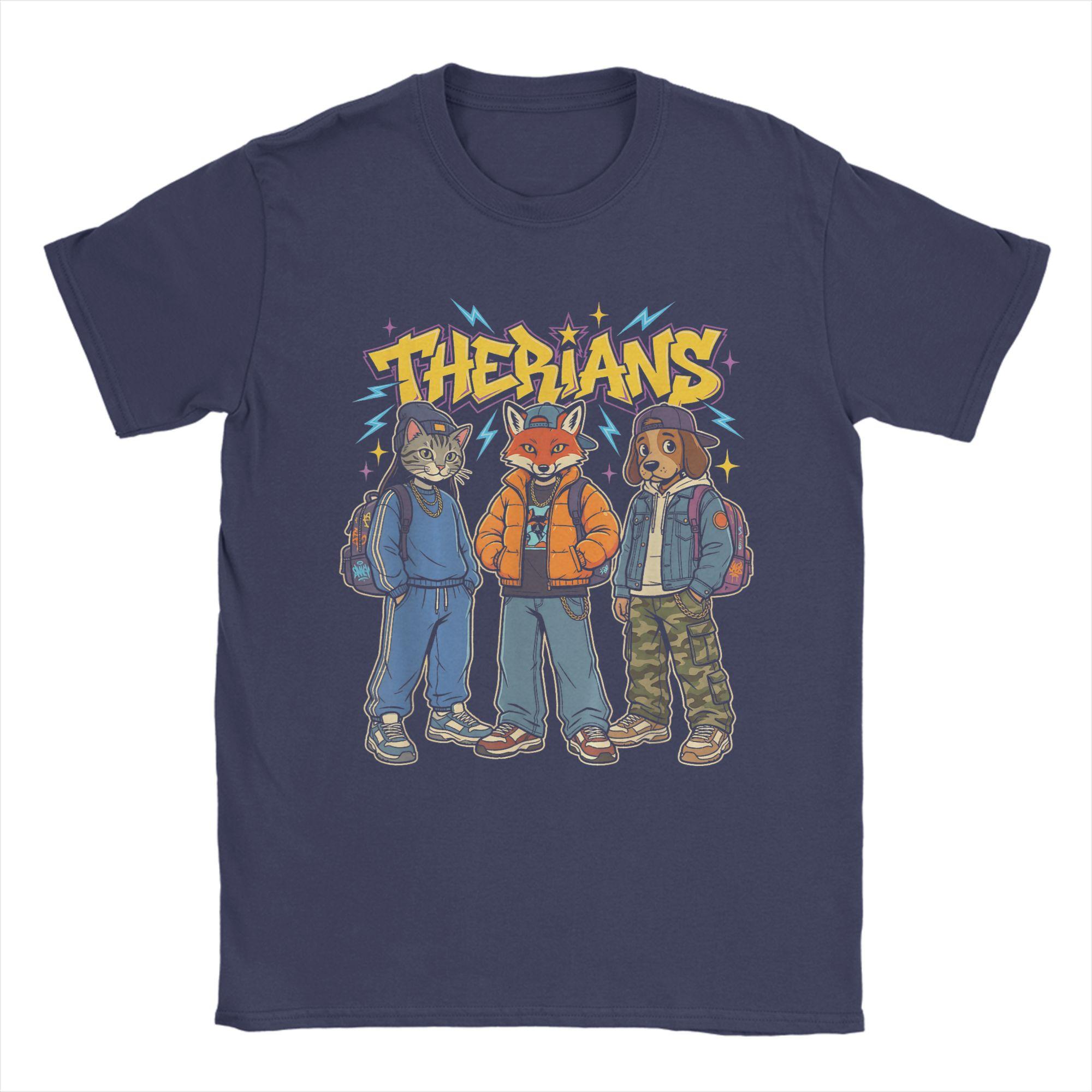 

Unisex Therians Urban Streetwear Cat Fox Dog Graffiti Therian T Shirt Tops Short Sleeve Round Neck Tee Shirt Plus Size TShirts 4XL
