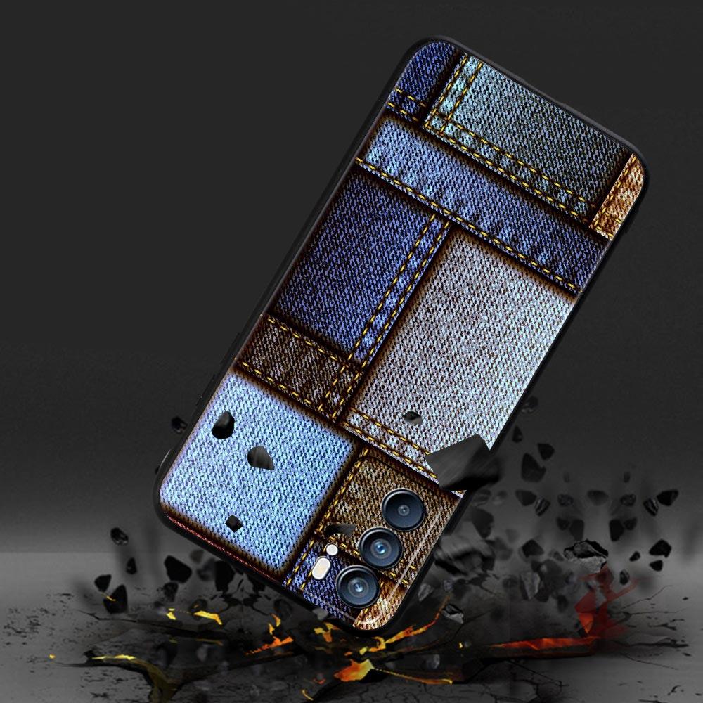 Leather Cloth Pattern Phone Case For Oppo A17 A31 A54 A57 A78 A79 A98 Find X5 X6 Reno 6 7 8 10 11 12 13 F Pro 5G Soft TPU Cover