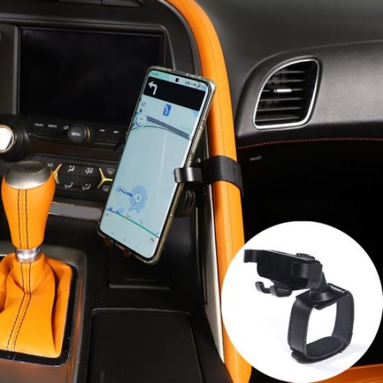 Center Control Gear Side Handle Mobile Phone Bracket For Corvette C7 ZR1 2014-19
