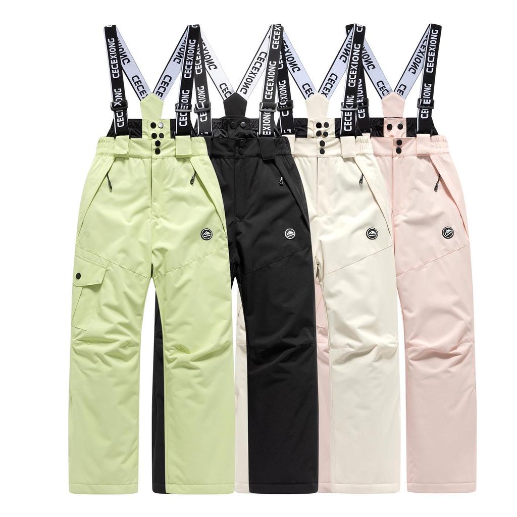 Kids' Waterproof & Windproof Ski Pants with Straps - Thickened, Warm Outdoor Gear for Boys & Girls
