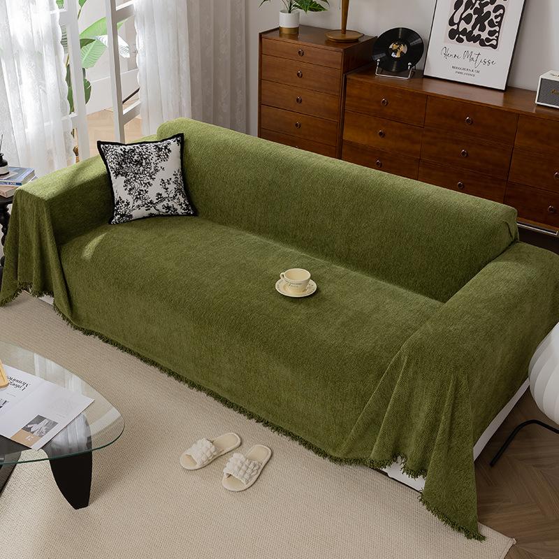 Chenille Sofa Towel Four Seasons Universal Herringbone Sand Release Anti-cat Scratch Sofa Cover Cloth Green Leather Sofa Blanket