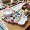 Multiple Compartments Painting Palette Reusable Paint Pigment Tray Color Mixing Pallet  Student