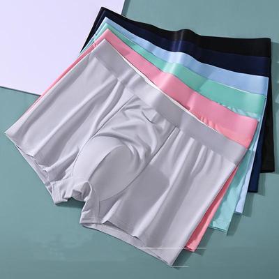 Herren-Boxershorts aus Eisseide – dünne Sommershorts aus Baumwolle mit Schritt