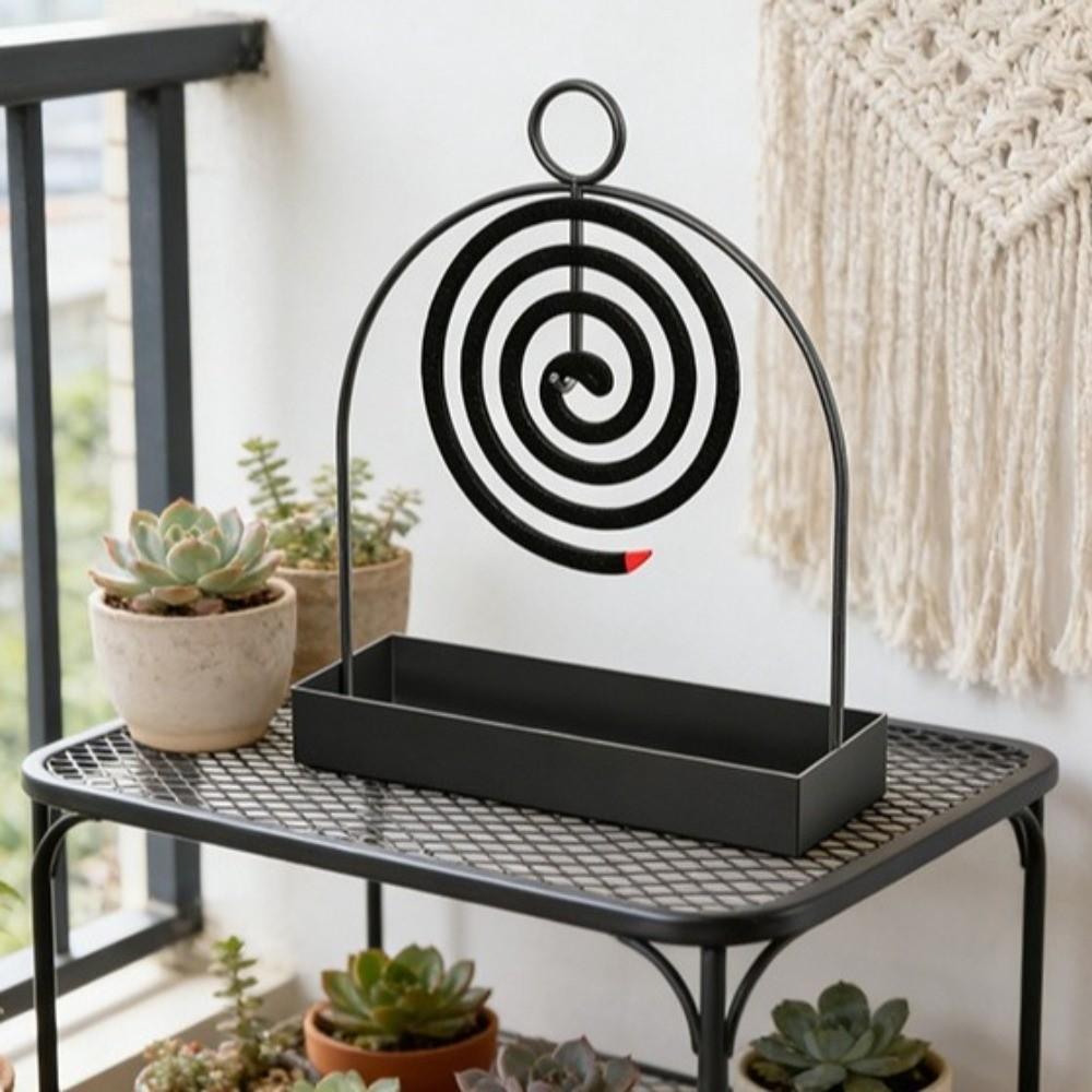 With Tray Mosquito Coil Holder Metal Incense Burner Mosquito Repellent  Home Indoor Bedroom Decor