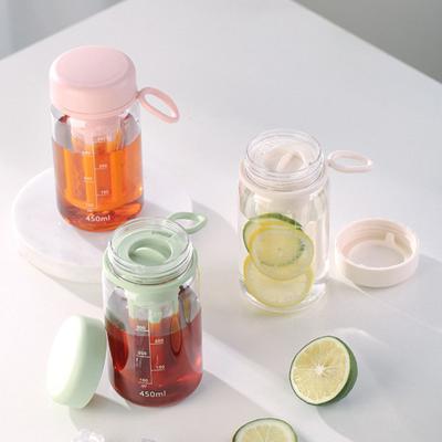 450/600 ML Kalt Gebrüht Tasse mit Skala Filter Lebensmittel Grade Große Kapazität Tragbare Reise Tee Flasche Kalt Gebrüht kaffee Maker Glas