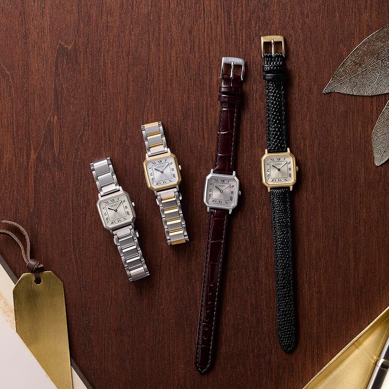 [Seiko Watch] SEIKO SELECTION SSEH018 Women's Watch, Battery-Powered Quartz, Nano Universe Collaboration Model, Yellow Gold, Leather Strap, Black,