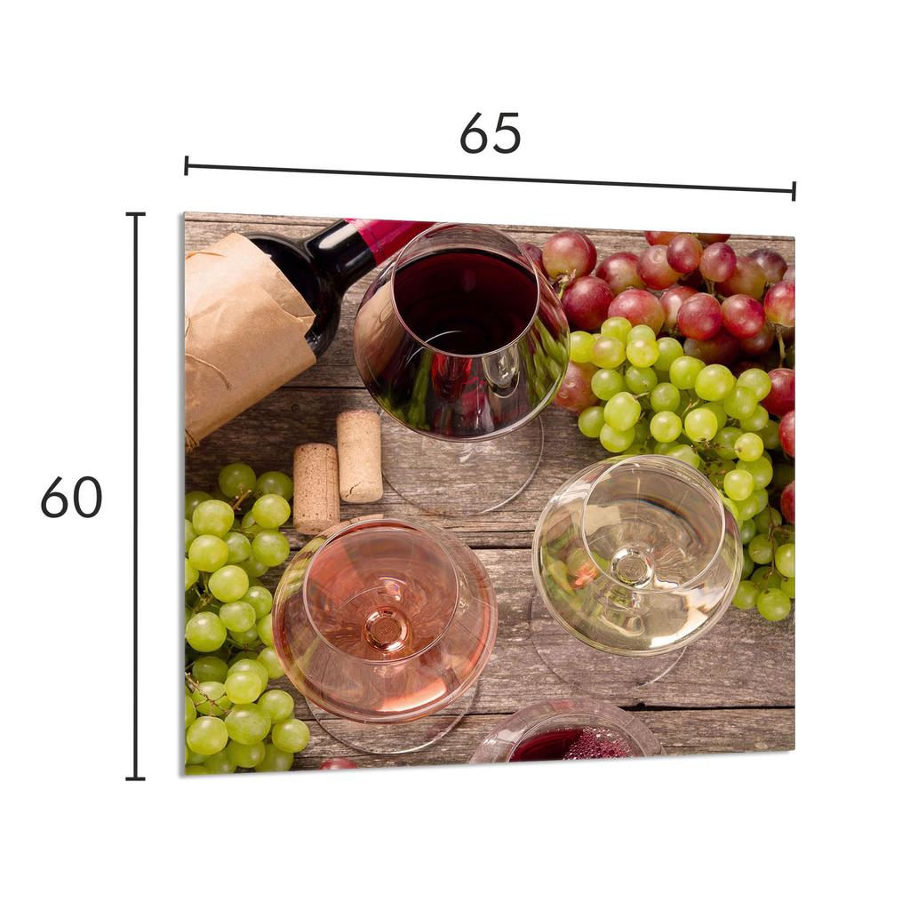 PANNEAU EN VERRE POUR CUISINE 65x60 Vin