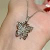 Cute Female Butterfly Pendant Necklace Vintage Silver Color Wedding  For Women