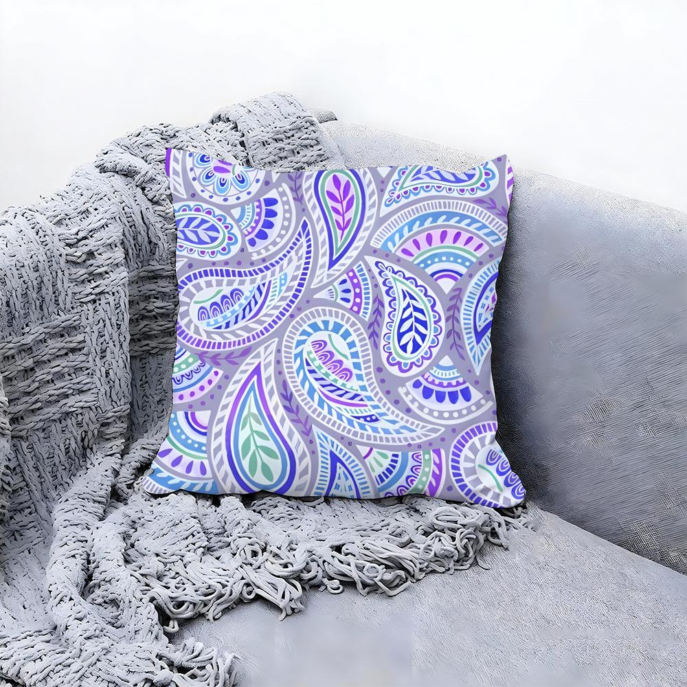 Classic Paisley Pattern Print Cushion Cover Premium Comfort Reversible Pillow Cove In One Design for Any Room Car Interior