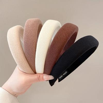 Mode Einfarbig Haar Bands Mädchen Vintage Elastische Stirnbänder Schwamm Haarbänder Haar Hoop Koreanische Haar Zubehör für Frauen