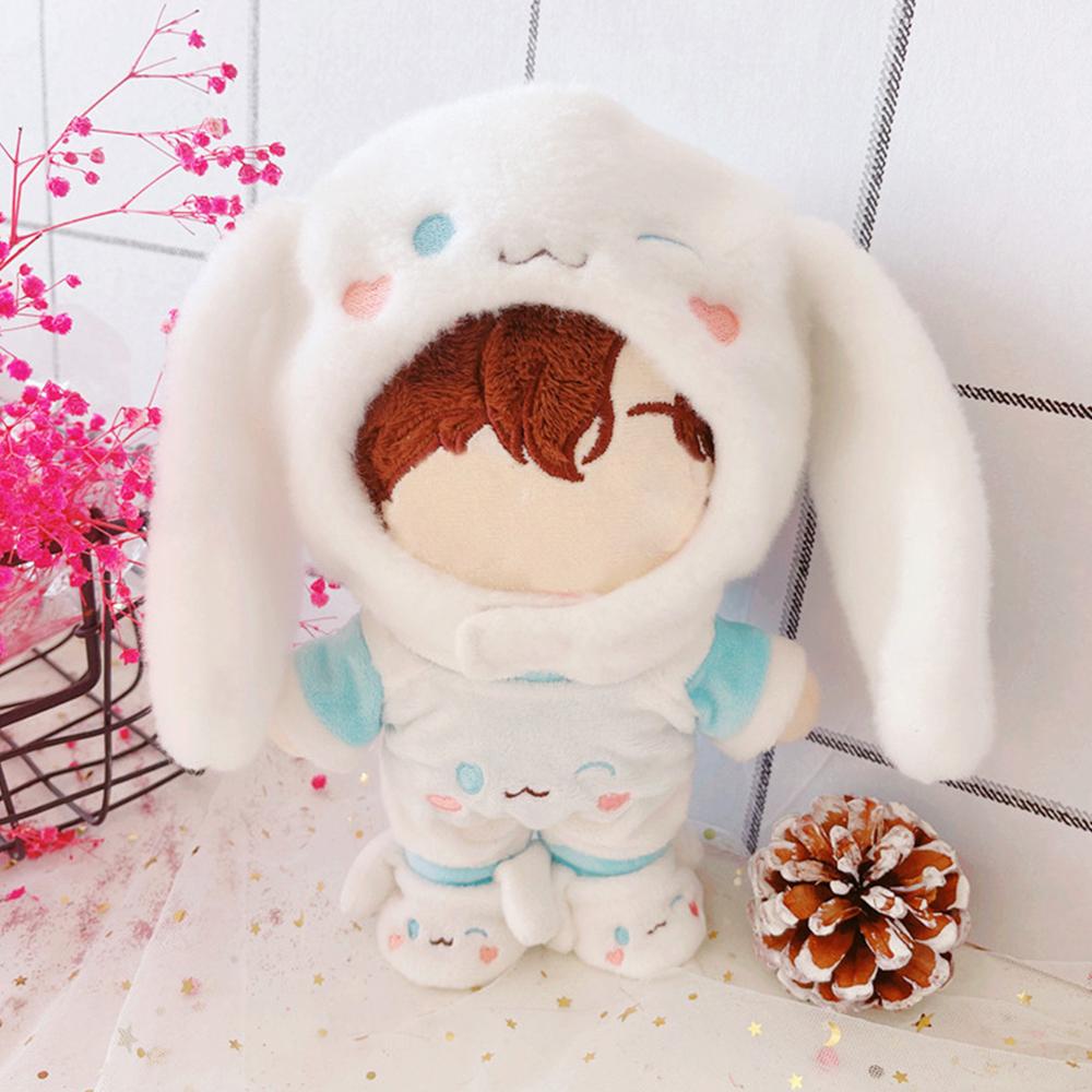 Animal Pattern Cotton Stuffed Dolls Plush Suspender Pants Doll Clothes Knited Hat Mini Overalls