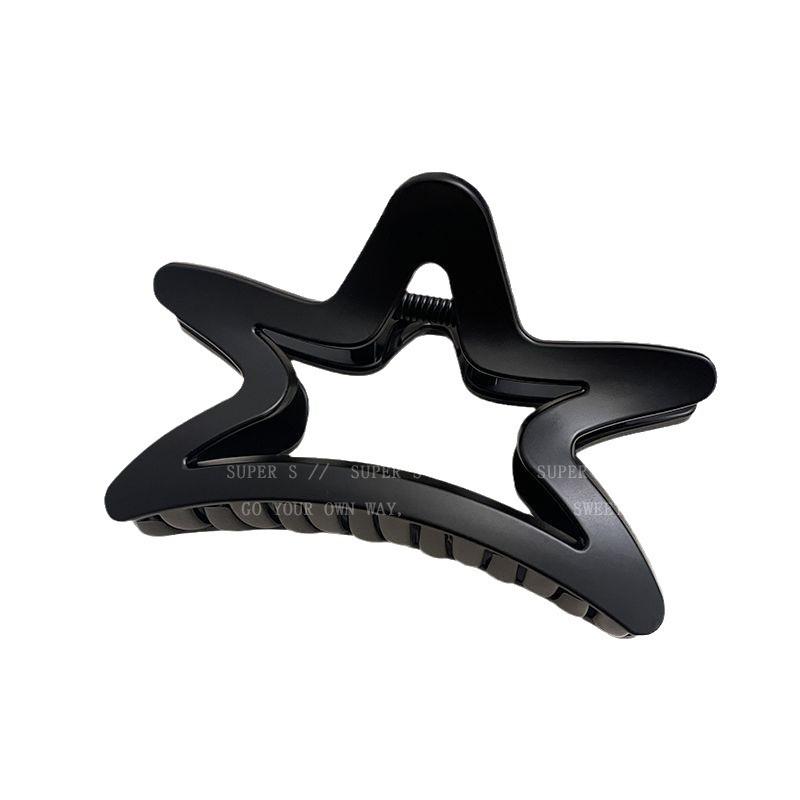 Maillard Amber Coffee Star Hair Clip: Women's Five-Pointed Shark Grip for Spring