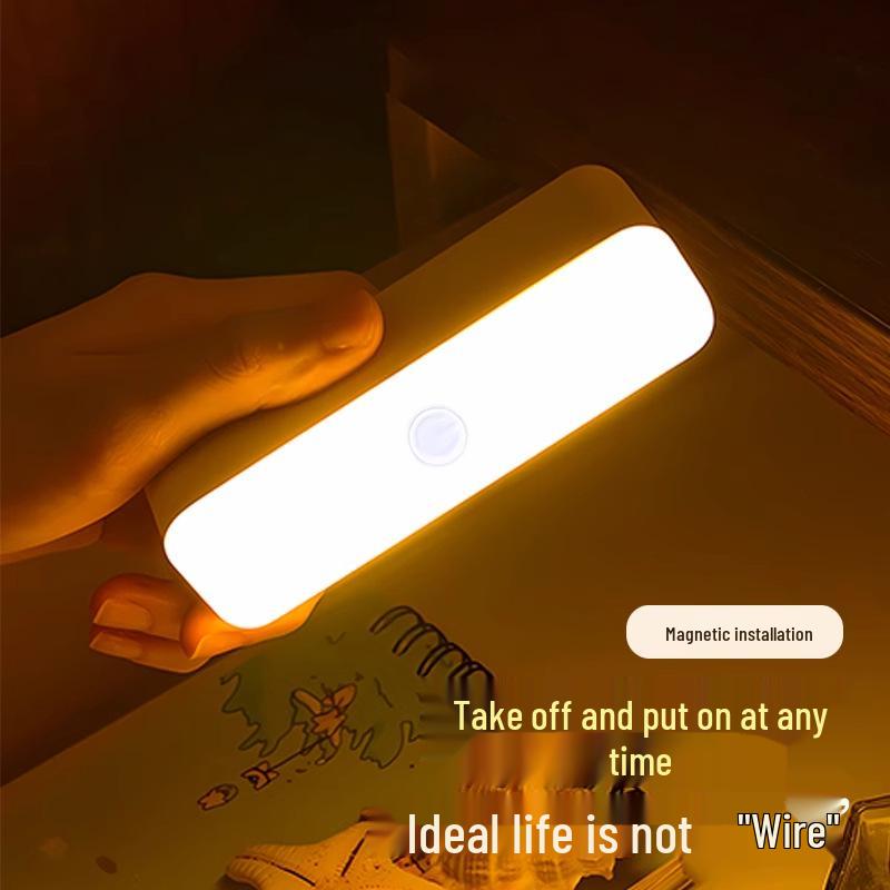 Magnetic Night Light, Eye-Friendly Bedside Lamp, Rechargeable Button Lamp for Dorm or Bedroom