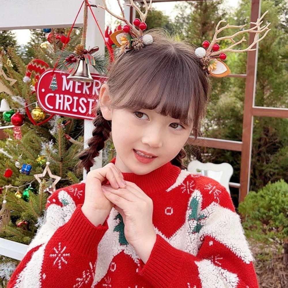 Barrette à cheveux en résine bois d'élan Créative Barrette de Noël Kawali Clip Renne de Noël Quotidien