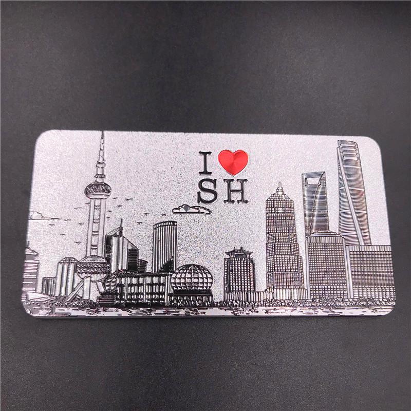 

China Shanghai Travelling Souvenirs The Bund Fridge Stickers Lujiazui Oriental Pearl TV Tower Fridge Magnets Birthday Gifts