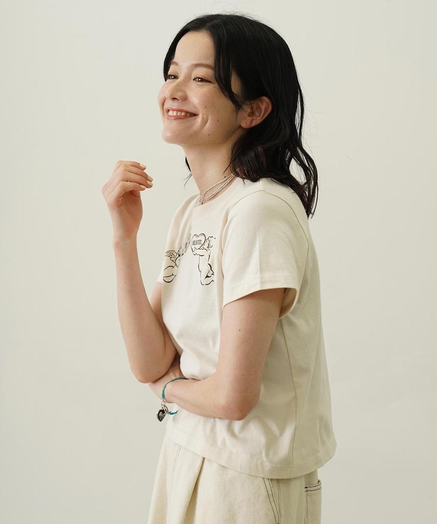 Milkfed Casual Angel Compact Short Off White Tee, Women's,