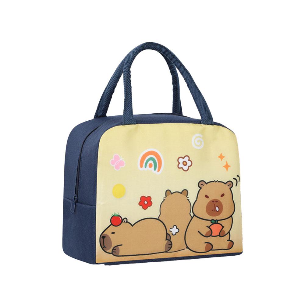 Lunch Bag Oxford Cloth Cartoon Capybara Insulated Food Container Portable Thermal Box Bag for School Eco-Friendly Meal Tote New