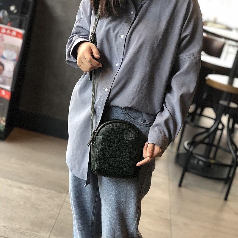 Leisure Nature Soft Cow Leather Women Small Mobile Phone Bag Versatile Shoulder & Crossbody Bags