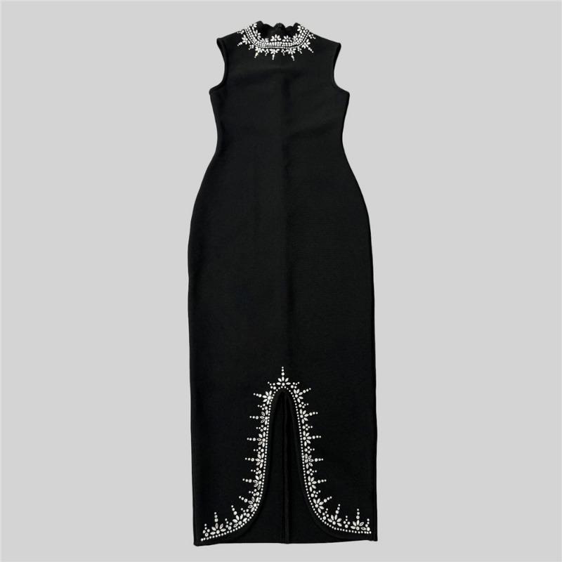 Neues Sommer-Bandagekleid ärmellos Saum sexy eng Hüfte Bandagekleid Bankett Abendkleid