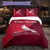 St. Louis Cardinals Customized Name Text Bedding Set, 1 Duvet Cover & 2 Pillowcases Personalized Bedroom Gift