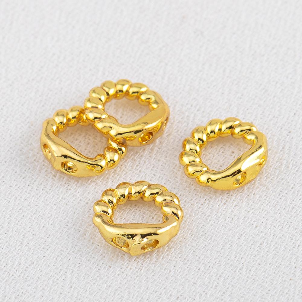 10pcs 20pcs Brass Twist End Bead Tip Double Holes Connector Rings End Cap Dia.5.3mm Necklace Bracelet Jewelry Making Accessories