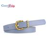 Slub Gold Buckle PU Firming PU Belt Slim Windbreaker Jeans Outer Waist Belt