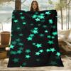 1pc Skin-friendly Fluorescent Star Background Pattern Digital Print Blanket, Suitable for All Seasons, Sofa Throw, 100% Polyester Fiber, Soft and Comf