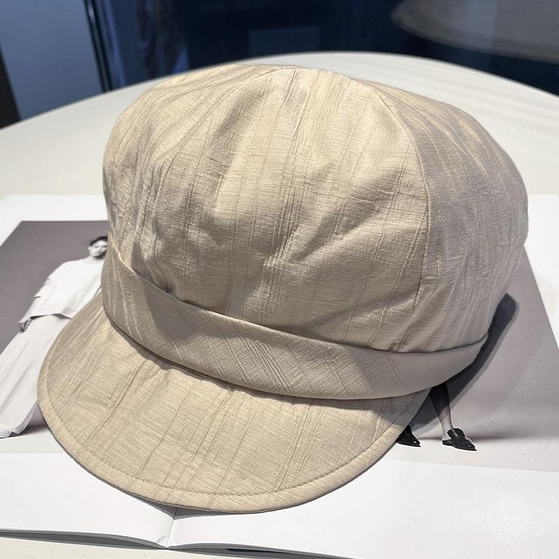 Summer new retro literary octagonal hat women's thin breathable newsboy hat versatile sunshade sun protection cap