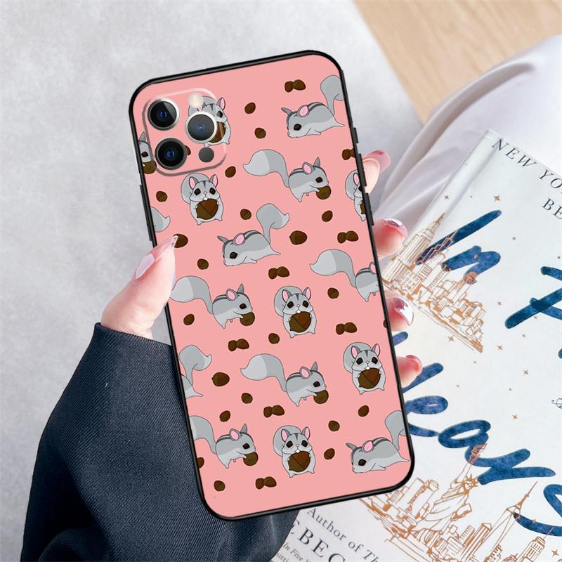 Squirrel Pattern Phone Case For iPhone 16 Pro Max 11 12 13 Mini 14 15 Pro Max XR 15 16 Plus 16e Cover Coque