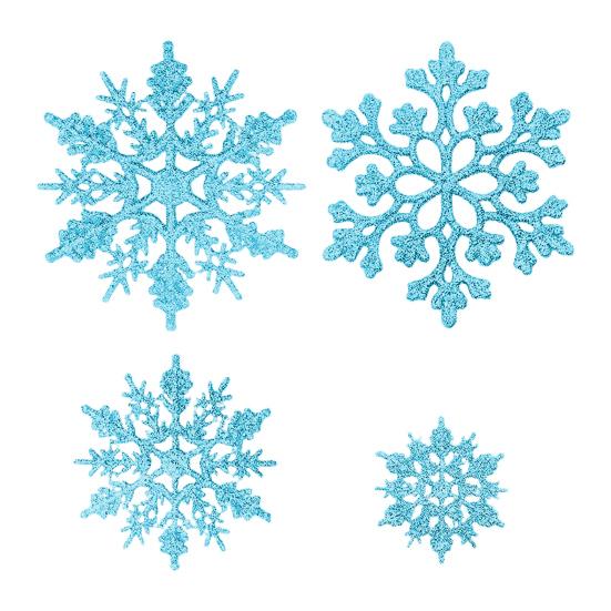 36 Pcs Christmas Snowflake Ornaments Glittered Snowflake Hanging Decoration for Christmas Indoor Winter Wonderland Decor