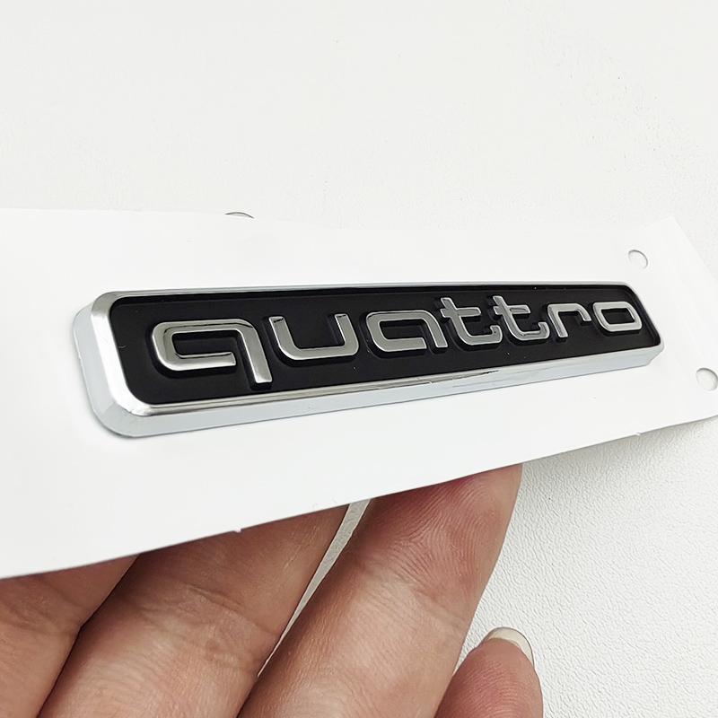 1 pièce Noir Logo Quattro Emblème Voiture Coffre Arrière Badge Autocollant Pour Audi A1 A2 A3 A4 A5 A6 A7 Q2 Q3 Q5 Q7 Quattro Autocollant Accessoire