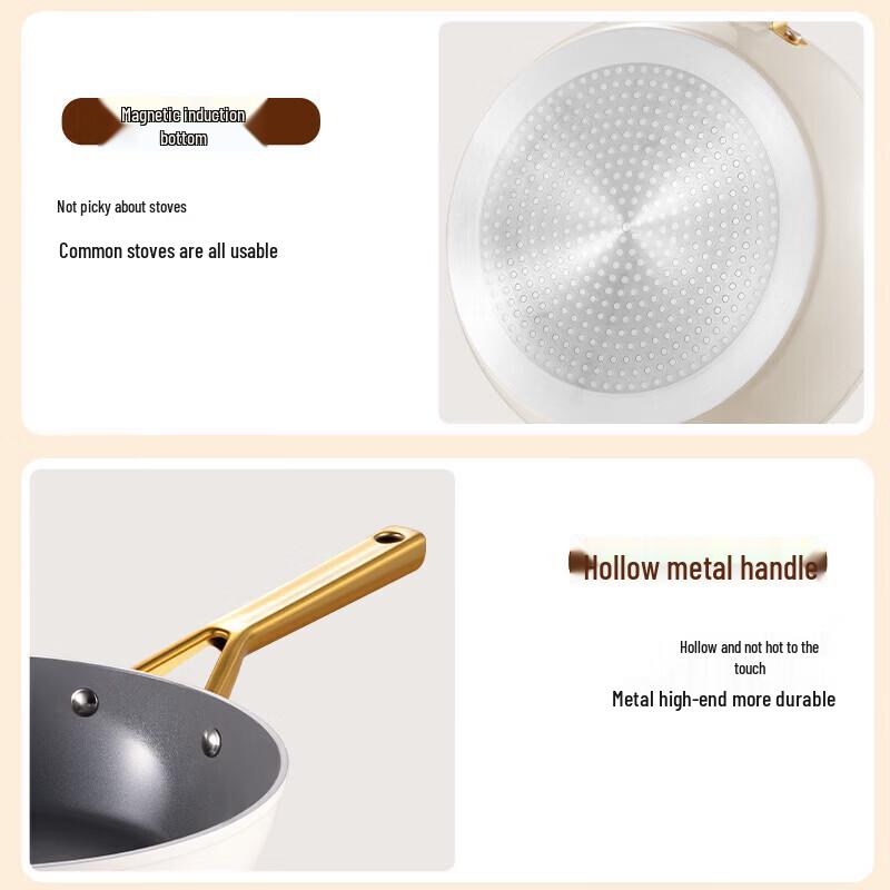 COOKER KING 28cm White Non-stick Deep Frying Pan