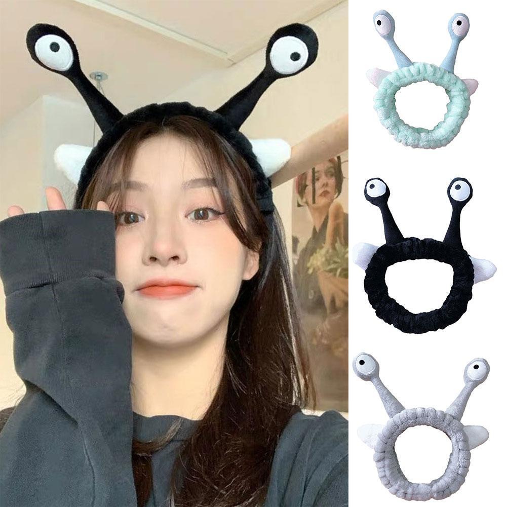 Funny And Cute Snail Eyes Ears Plush Headband Cartoon Antenna Face Wash