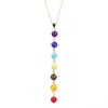 Handmade Multi-Color Agate Stone Pendant with 8mm Yoga Buddhist Beads Necklace N544