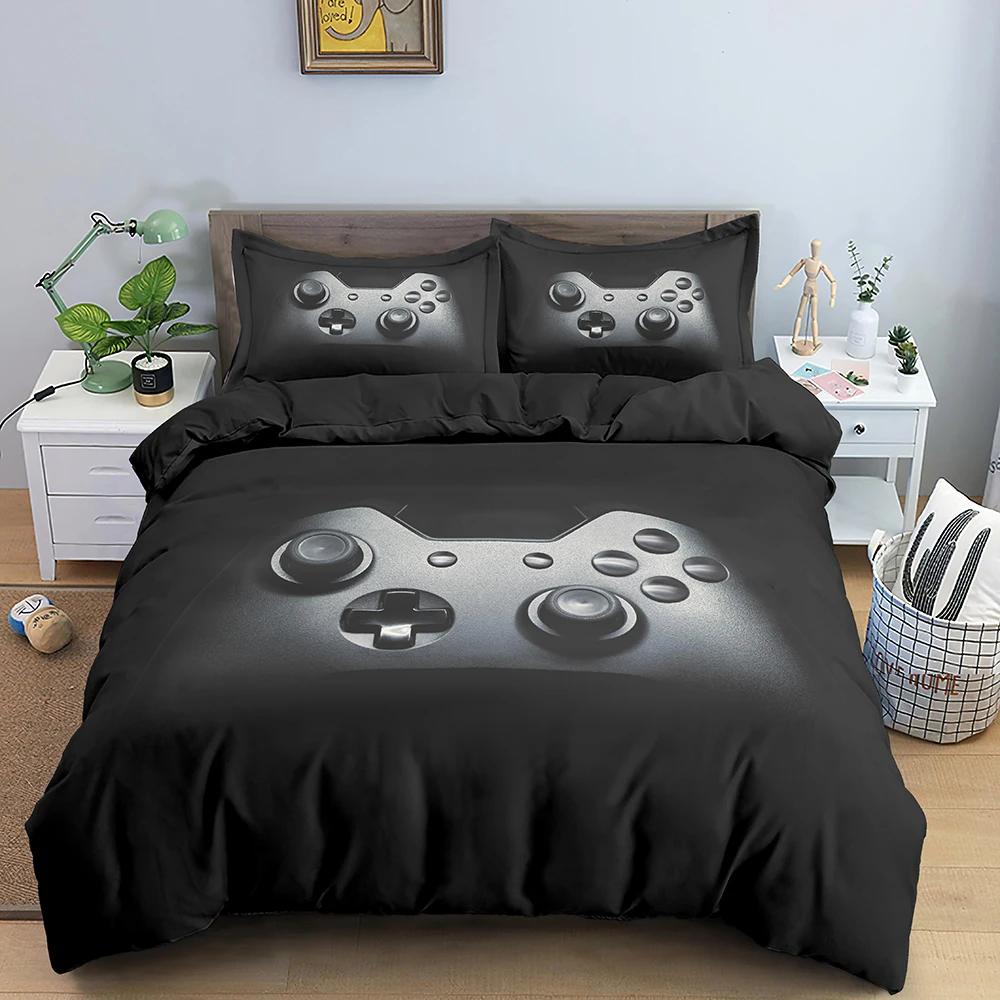 Games Comforter Cover Gamepad Bedding Set for Boys Kids Video Modern Gamer Console Quilt 2 or 3 Pcs Soft Twin Duvet Cover Set