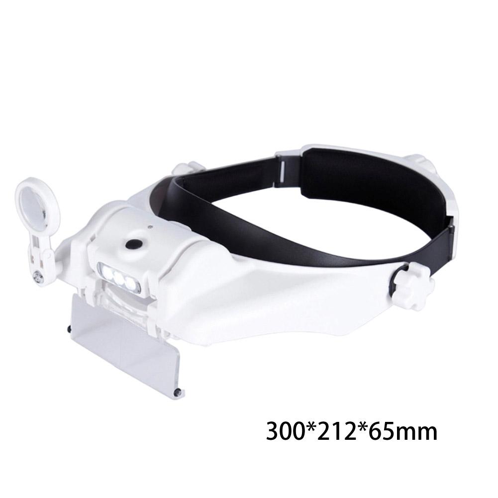 Headband Loupe LED Magnifier 15 Lens Combinations Adjustable LED Lights 8-12 Hours Battery Life 5 Replaceable Lenses