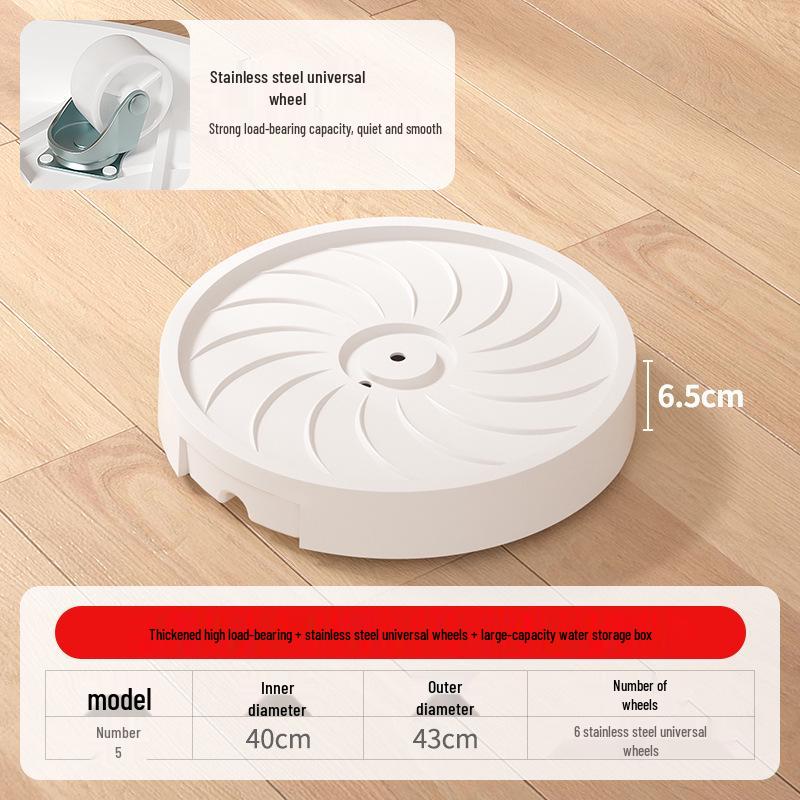 Large Flower Pot Mobile Tray with Hidden Wheels, High Load Capacity, Thickened Plastic