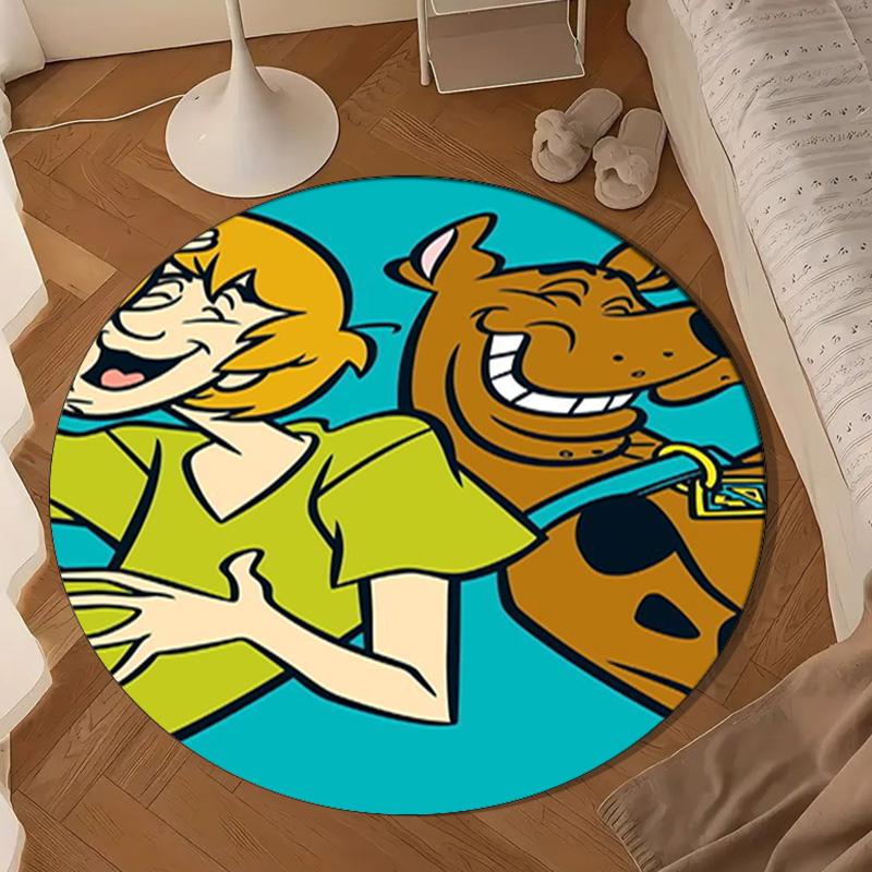 Scoo-dog Mystery Night Round Rug for Livingroom,Bedroom, Palyroom, Chair Rug, Area Rug, Circle Carpet, Large Size Fan Christmas Gift