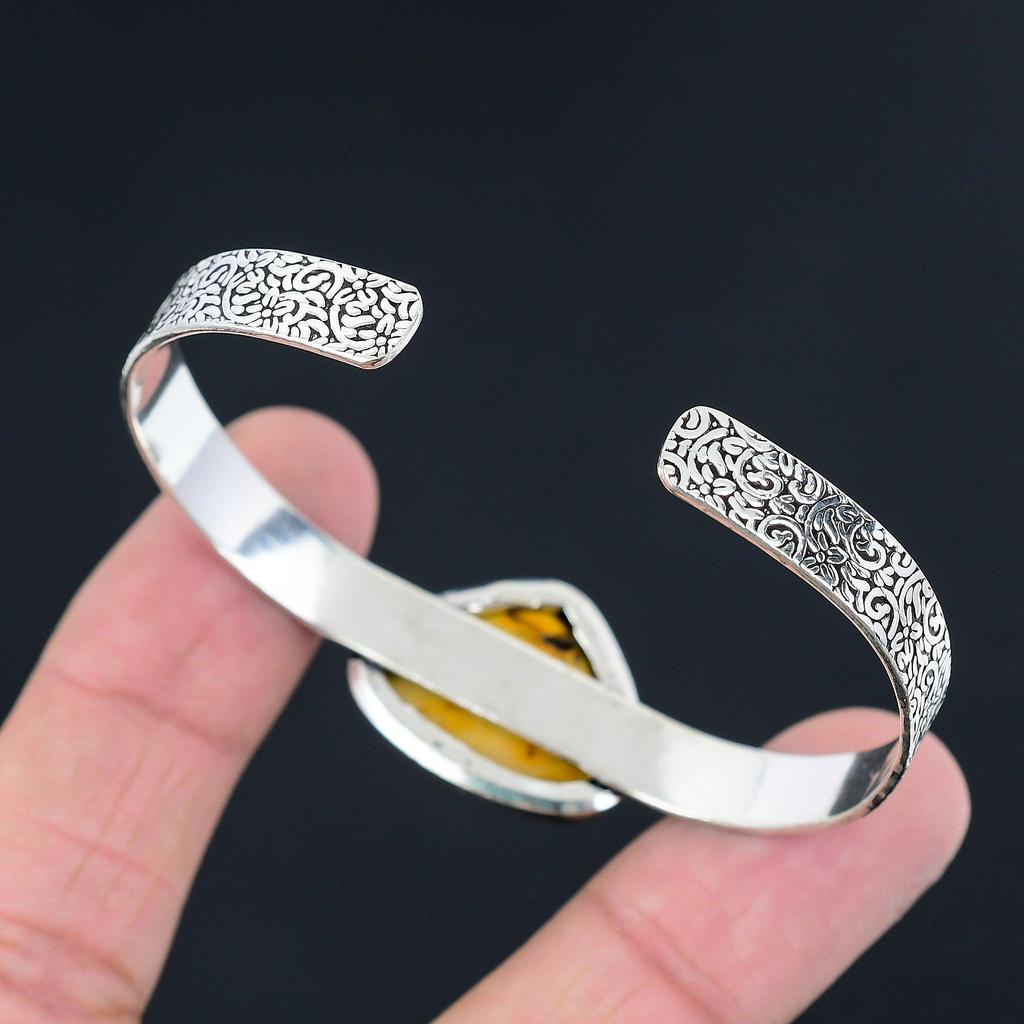 Mothers day Deal 925 Sterling Silver Mookaite Stone Wedding Engagement Bangle