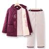 Elderly Women's Plus Velvet Winter Pajama Set