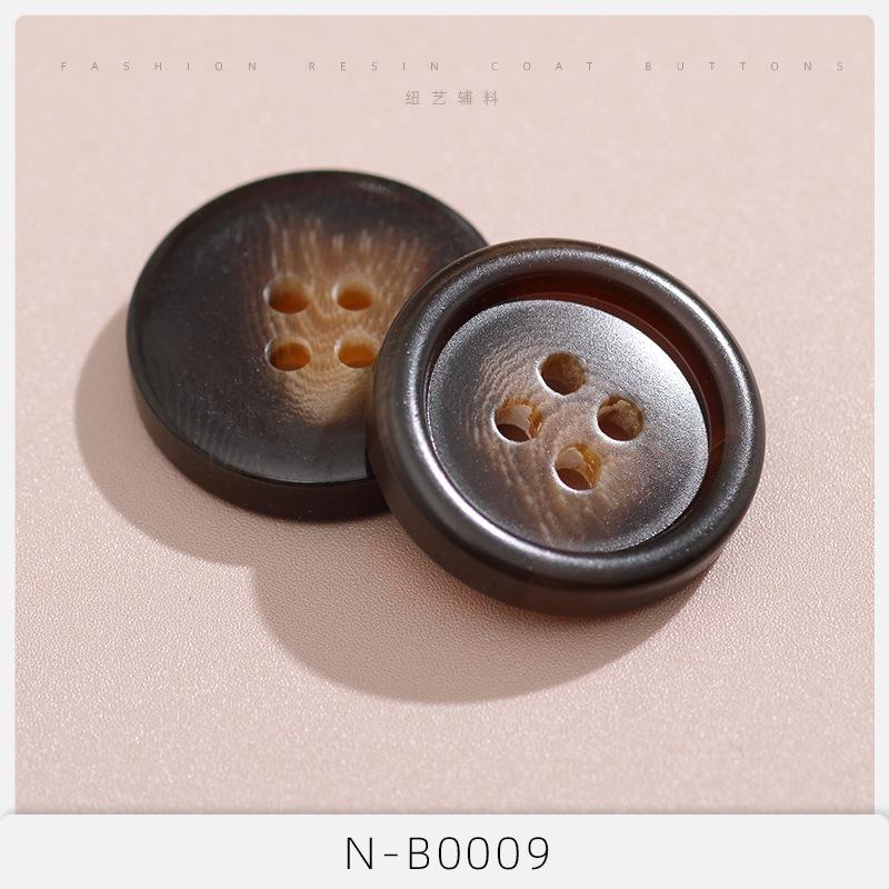 10Pcs Button Button Trench Coat Women'S Resin Black Button High-End Men'S Suit Clothes Coat Accessories Daquan Cardigan Suit