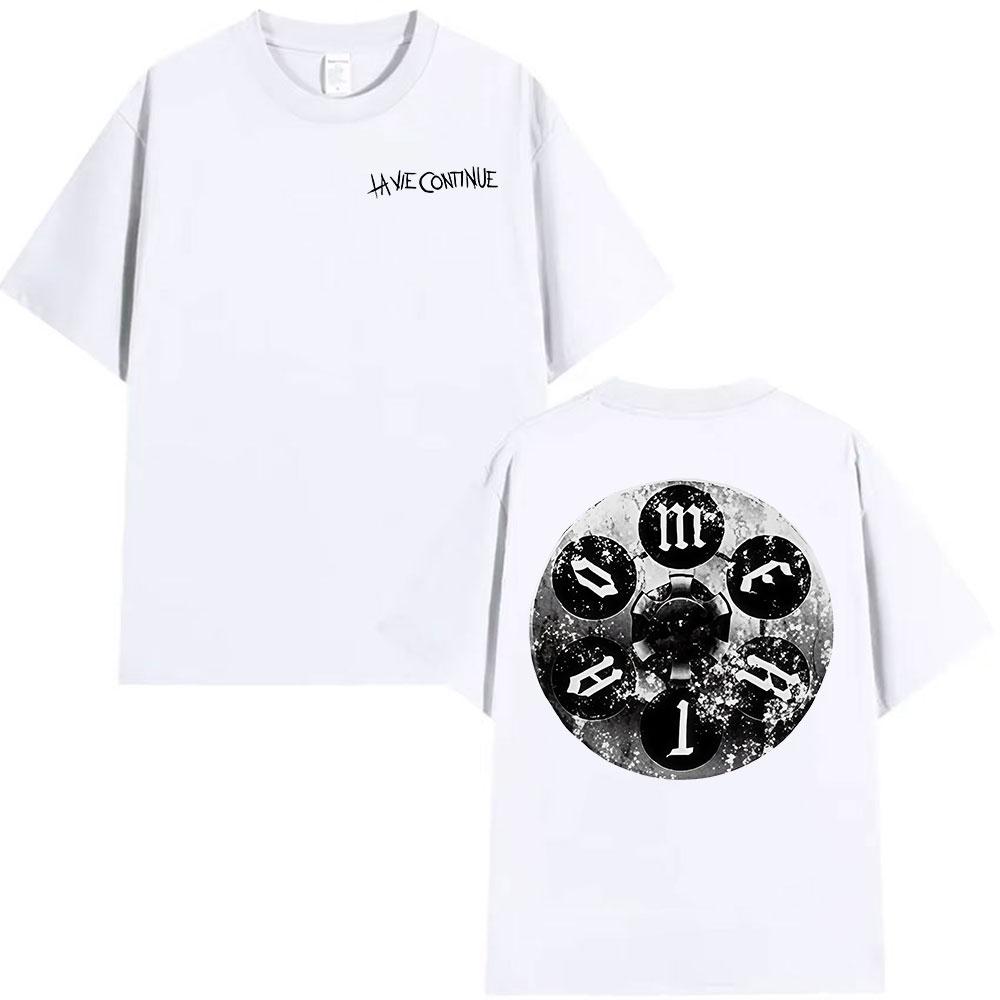 Rapper La Vie Continue Maes Album 2025 Merch T Shirts Men's Hip Hop Retro Style Short Sleeve T-shirt Pure Cotton Tees Streetwear