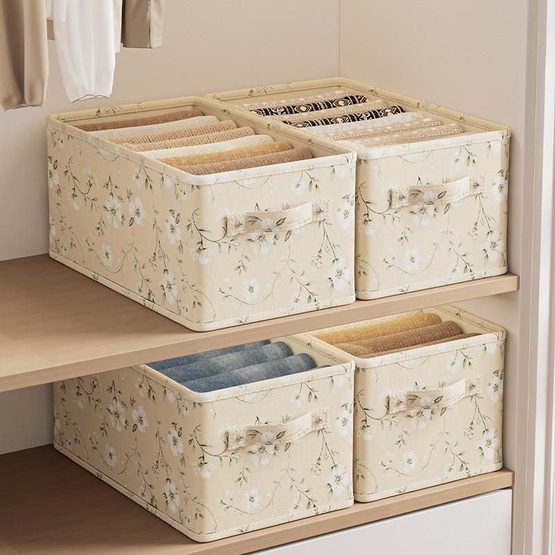 Modern Patterned Oxford Cloth Drawer Storage Bin With Stackable Feature For Bedroom And Living Room