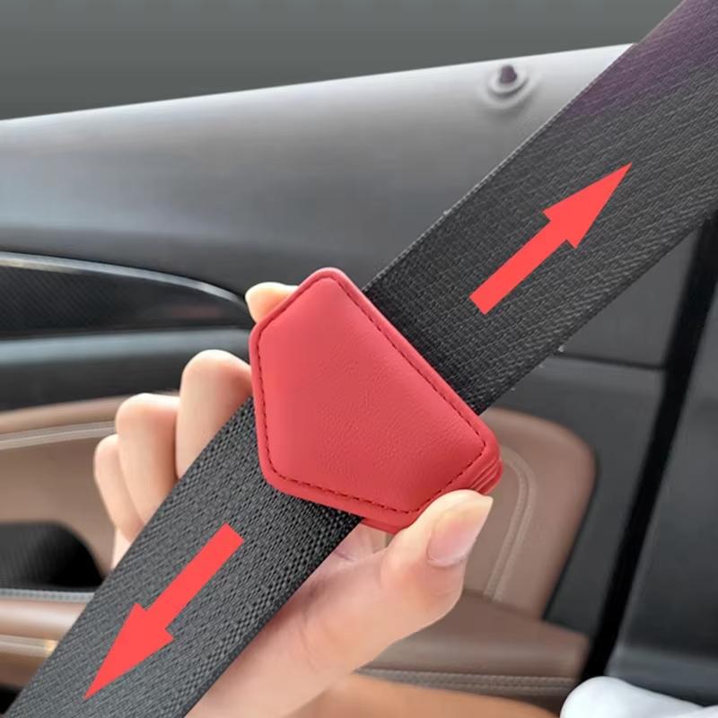 Magnetic Car Seat Belt Clip Safety Belt Fixed Limiter PU Seat Belt Stopper Buckle with Card Clip Car Decoration Auto Accessories