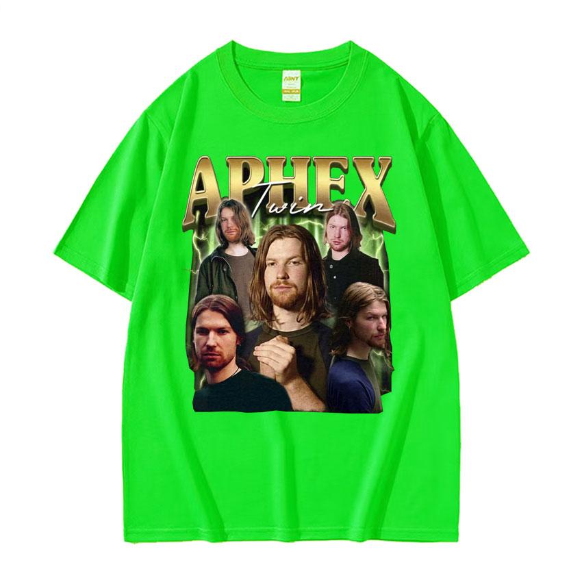 Limited Aphex Twin Vintage Graphic T Shirts Unisexs Clothing Harajuku Fashion Tshirt Male Casual Cotton Short Sleeve T Shirt Tops