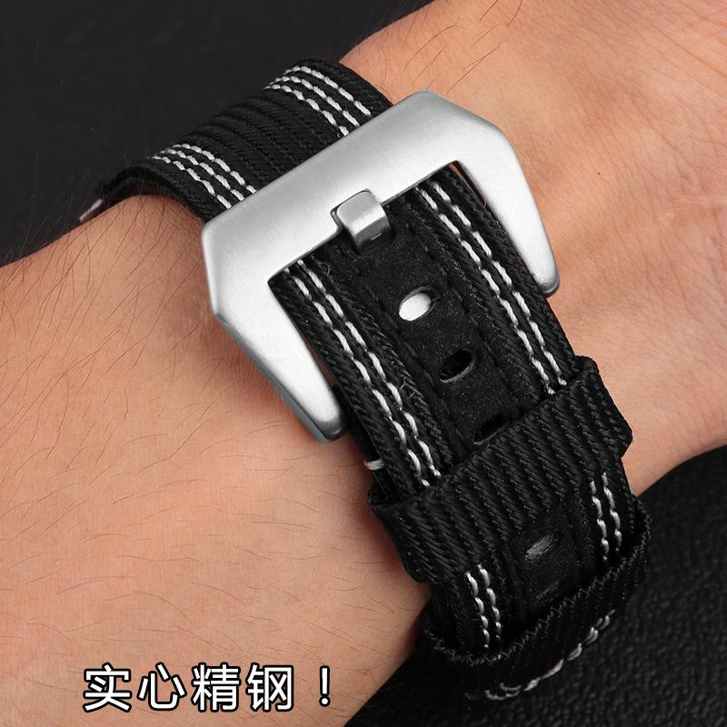 Spot Wholesale Nylon Canvas Watch Strap Applicable For Panerai 00984 985 Sneaking 441 Series Watch Strap 24mm 26mm for Man
