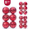 6pcs 8cm Painted Christmas Balls Ornament Plastic Christmas Tree Pendant  Home Xmas Decor