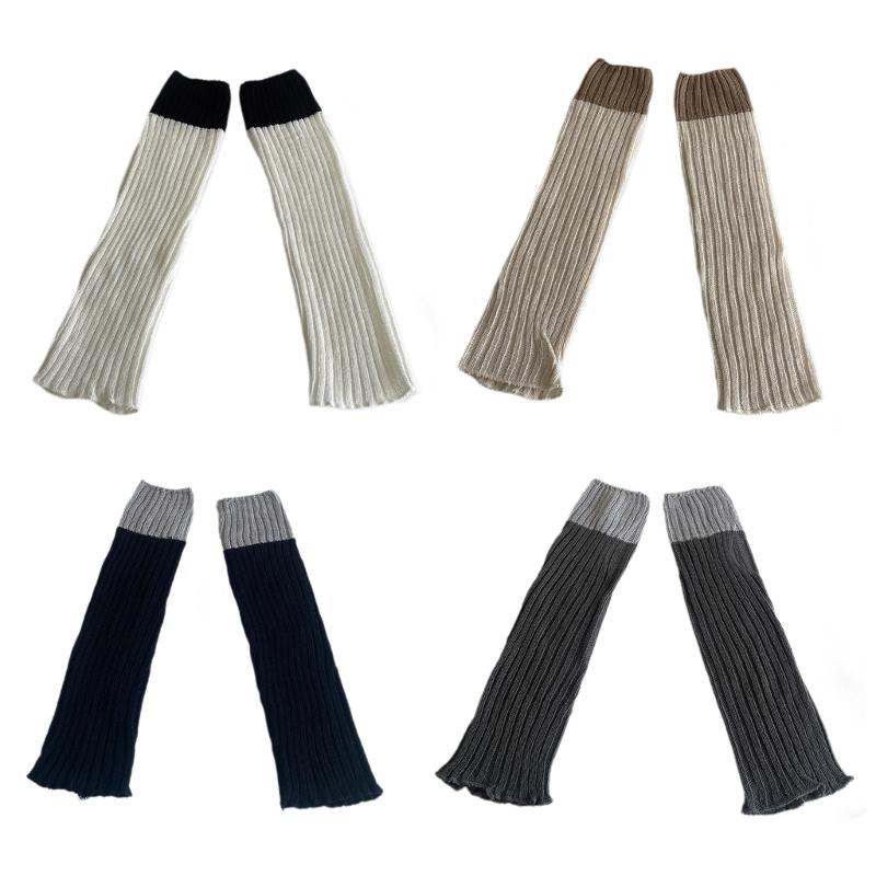Campus Style Leg Warmers Gothic Knit Long Socks Leggings Gaiters Autumn Winter Cuffs Ankle Heaps Socks