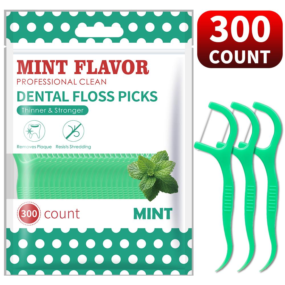 

300/600PCS Smooth Mint Floss Interdental Brush Sticks Essential Cleaning Tool for Home And Outdoor Travel