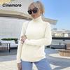 Cinemore Spring Autumn Women's Sweater Solid Oversize Casual Pullovers Warm Basic Long Sleeve Top O Neck Knitted Jumper Sweater